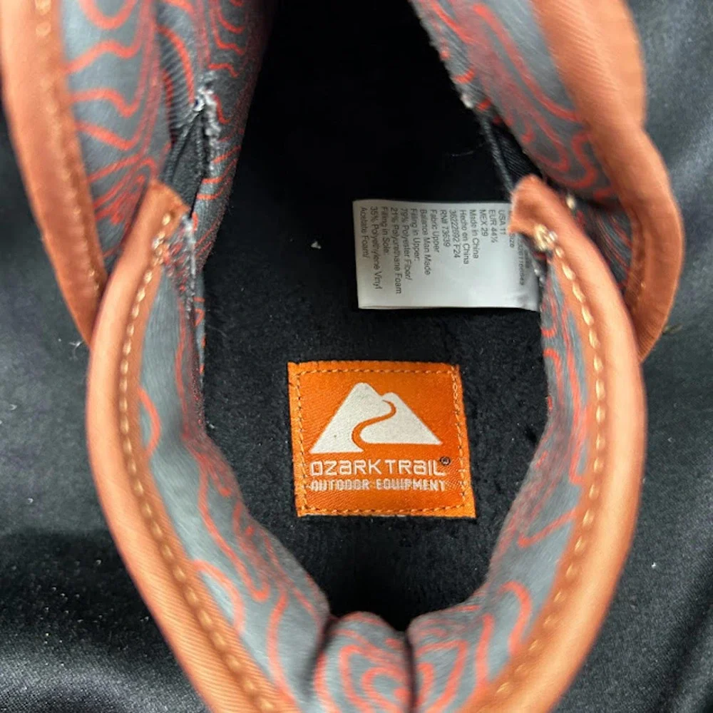Ozark Trail Men's Orange Shoes Winter Hiking Outdoor Slipper Boots Size 11